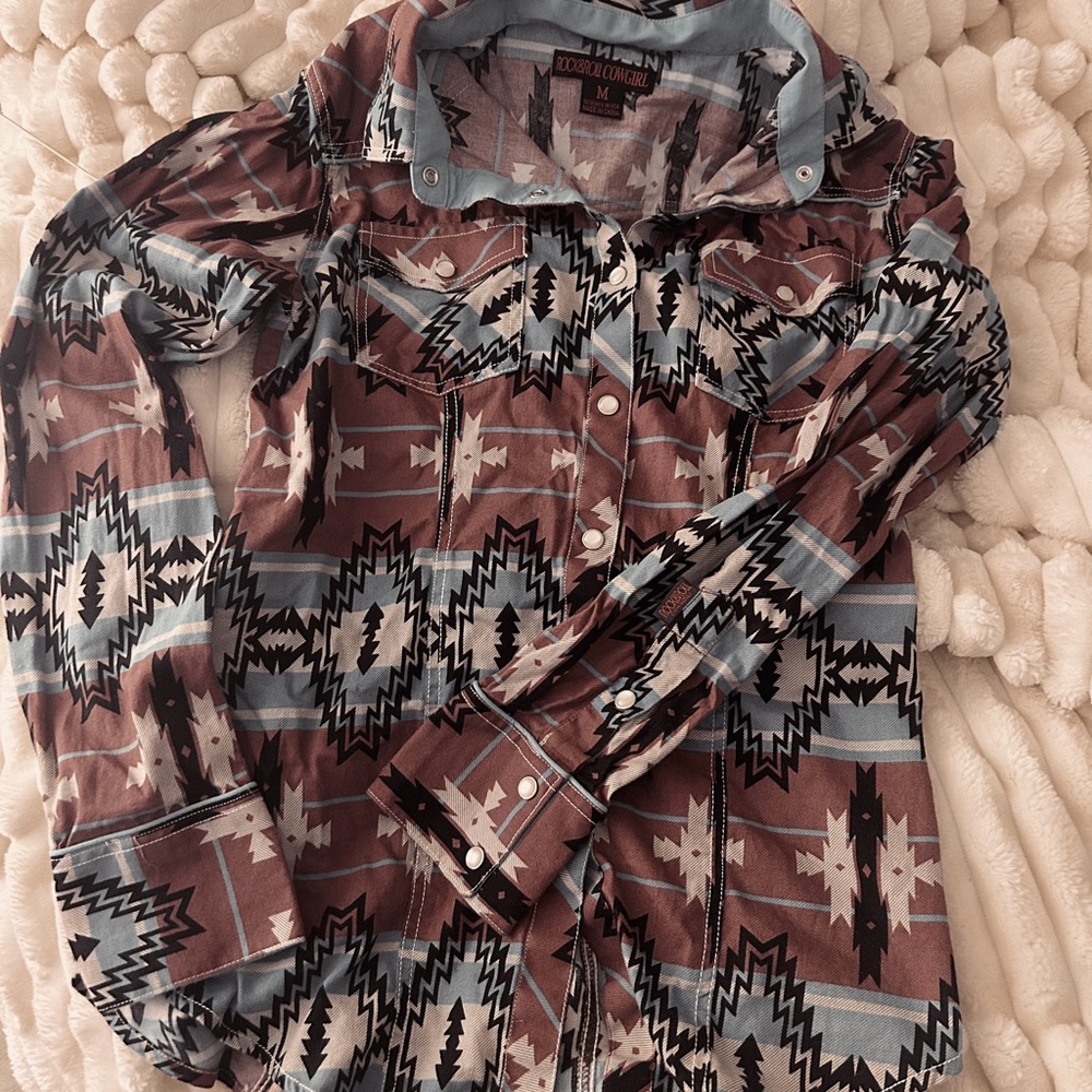 western style pearl button flannel